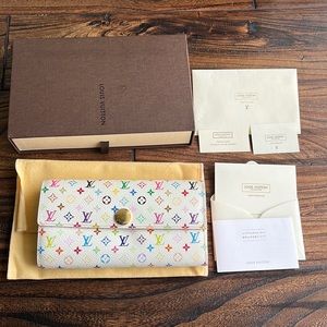 TAKASHI MURAKAMI LOUIS VUITTON MULTICOLOR LONG SARAH WALLET TH1006